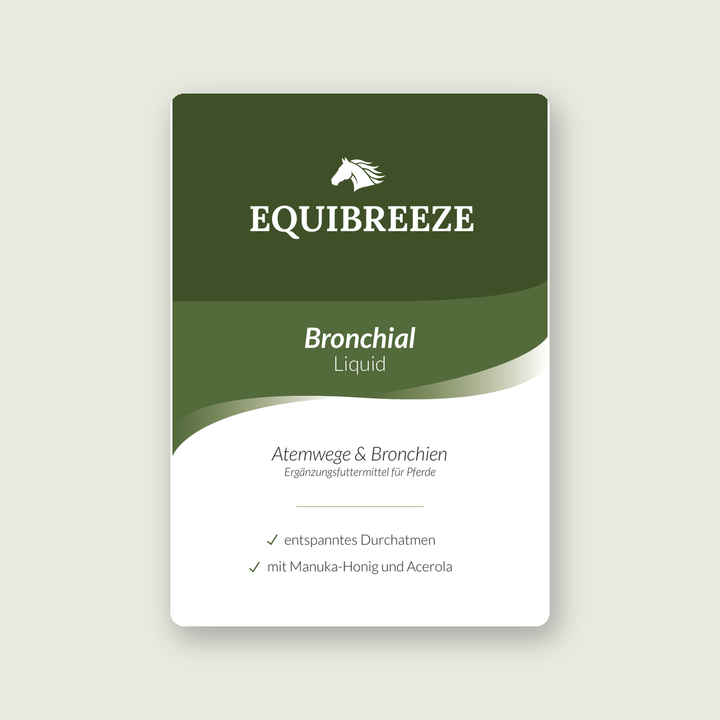 Equibreeze Bronchial Liquid 1000 ml Flasche, Atemwegssaft für Pferde, Produktansicht